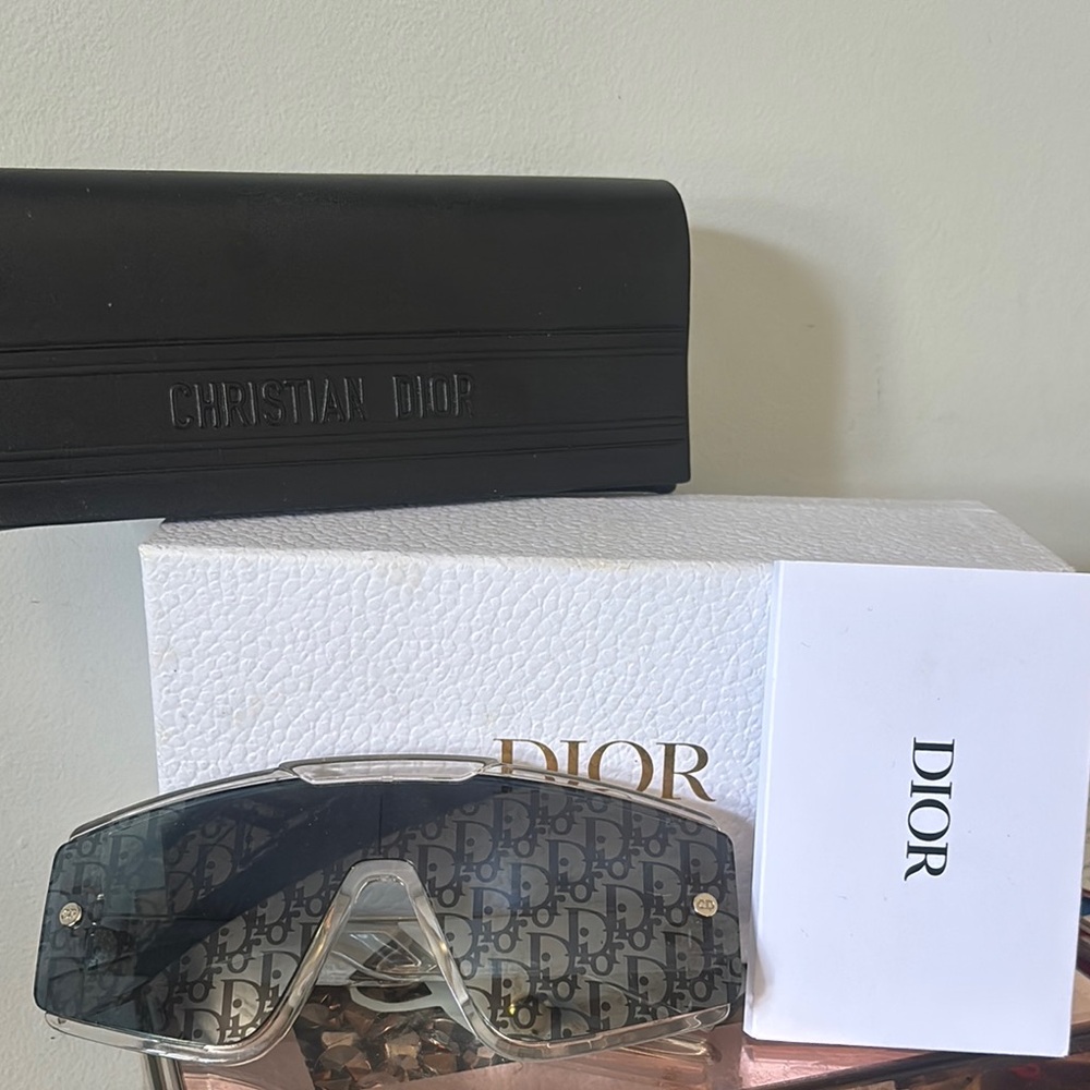 Dior Black and Silver Monogram Sunglasses